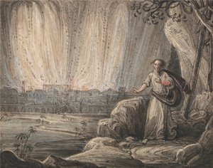 Lot flyr från Sodom av John Martin