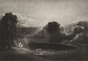 Paradiset--Adam och Eva--morgonhymnen, ca 1827 (mezzotint) av John Martin