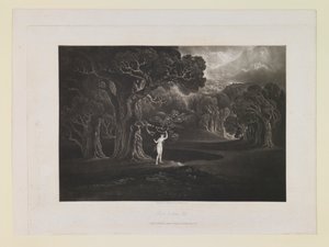 Satan frestar Eva, bok 9, rad 780, ur ”Det förlorade paradiset” av John Martin