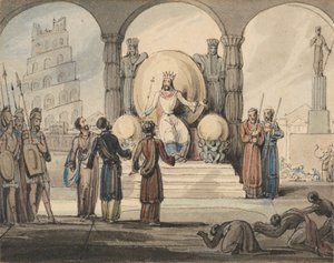 Sadrak, Mesak och Abed-Nego framför Nebukadnessar av John Martin