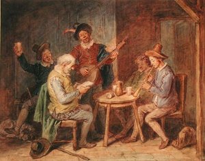 A Musical Party (akvarell på papper)