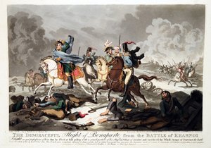 Bonapartes flykt från slaget vid Krasnoi (Krasnoje) 1812 - Wright, John Massey (1777-1866) - 1814 - Akvatint - 42,1x57,5 - Privat samling