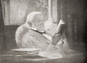 William Ewart Gladstone (1809-98) i sin ålderdom, illustration från "V.R.I. Her Life and Empire" av Marquis of Lorne. av John McLure Hamilton