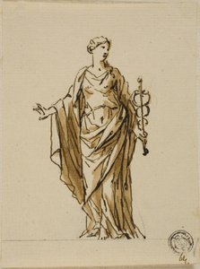 Stående allegorisk figur med Caduceus (fred?) av John Michael Rysbrack