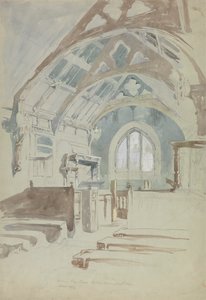 Interiör av Rag Chapel, Sir Robert Vaugns Place, North Wales