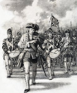 Marscherar in i strid av John Millar Watt