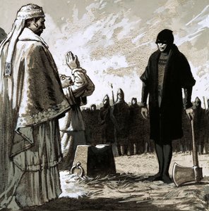 Order gavs om Waltheofs omedelbara avrättning (gouache på papper) av John Millar Watt