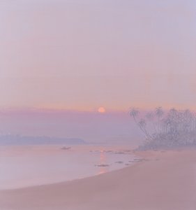 Båt passerar Panjim, 2002 av John Miller