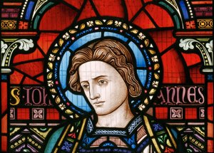 Crick, East Window-detalj, Lavers & Barraud, John Millner Allen (1827-1902), St John, 1863
