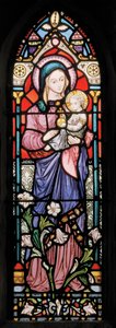 Dover, St Mary In Castro, Lavers & Barraud, John Millner Allen (1827-1902), Madonna & Child, 1861, anpassad från Gilbert Scott