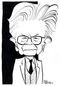 Elias Canetti, karikatyrer av John Minnion