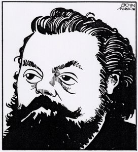 Modest Petrovich Mussorgsky, karikatyrporträtt av John Minnion