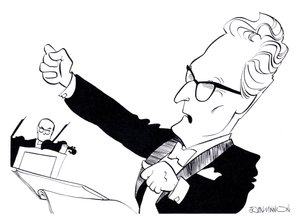 Otto Klemperer - karikatyrer av John Minnion