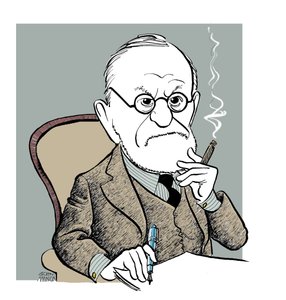 Sigmund Freud - karikatyr av John Minnion