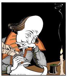 William Shakespeare skriver en pjäs av John Minnion av John Minnion