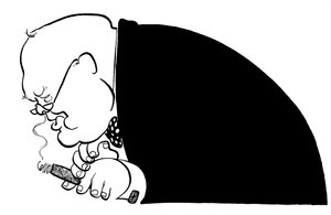 Winston Churchill karikatyr, brittisk politiker, var Storbritanniens premiärminister 1940-1945