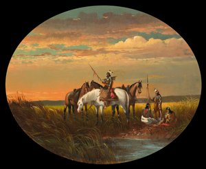 Ett stopp på prärien för en rök, c.1870