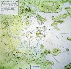 Karta över Boston och Charlestown