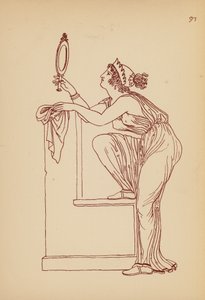 Antik grekisk kvinnodräkt (litho)