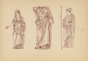 Antik grekisk kvinnodräkt (litho)