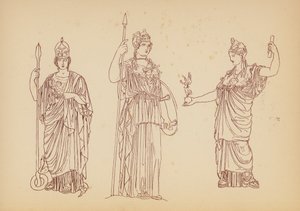 Antik grekisk kvinnodräkt (litho)