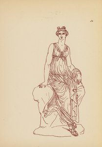 Antik grekisk kvinnodräkt (litho)