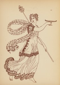 Antik grekisk kvinnodräkt (litho)