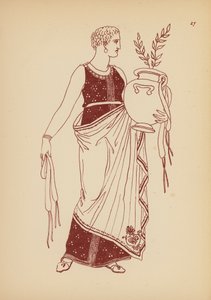 Antik grekisk kvinnodräkt (litografi) av John Moyr Smith