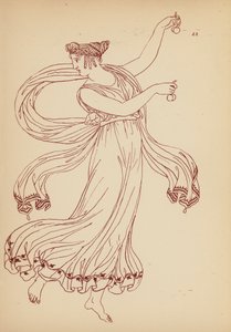 Antik grekisk kvinnodräkt (litografi) av John Moyr Smith
