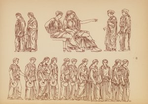 Antik grekisk kvinnodräkt (litografi) av John Moyr Smith