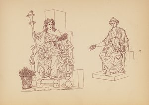 Antik grekisk kvinnodräkt (litografi) av John Moyr Smith