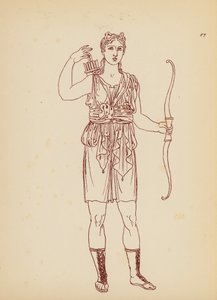 Antik grekisk kvinnodräkt (litografi) av John Moyr Smith