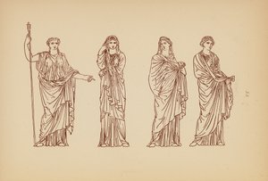 Antik grekisk kvinnodräkt (litografi) av John Moyr Smith