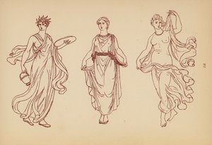 Antik grekisk kvinnodräkt (litografi) av John Moyr Smith
