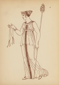 Antik grekisk kvinnodräkt (litografi) av John Moyr Smith