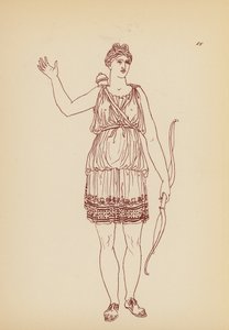 Antik grekisk kvinnodräkt (litografi) av John Moyr Smith