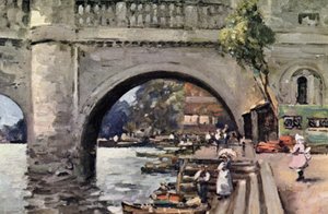 Richmond Bridge (färg litho)