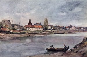 Strand på den gröna (färg litho)