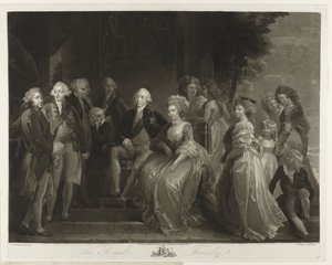 Porträtt av den kungliga familjen i Storbritannien Kungafamiljen (titel på objekt)
