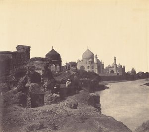Taj Mahal från öster,ca. 1858-1862 (foto) av John Murray