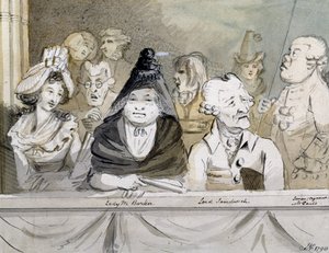 Ett galleri i Westminster Abbey vid Händels minneshögtid, 1790 (bläck och tvätt) av John Nixon