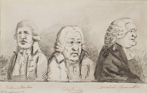 Batson, a Banker, Tulley, Banker, Mr Wood, Councillor, 69 Lombard Street, Cornhill, 1790 (penna, pensel och bläck på papper)
