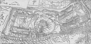 Nordens utsikt över Windsor Castle, 1607. 1895 av John Norden