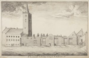 St Andrews Delineated - St Leonards College Chapel St Andrews (penna & tvätt på papper)