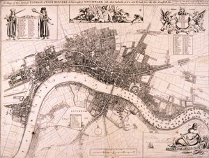 Karta över London, c1680 av John Oliver
