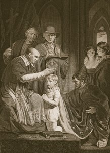 Kröningen av Henry VI, graverad av T. Holloway, illustration från David Humes "The History of England", pub. av R. Bowyer, London, 1812 av John Opie