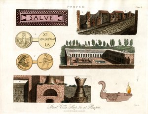 Forntida artefakter och byggnader i Pompeji av John Pass