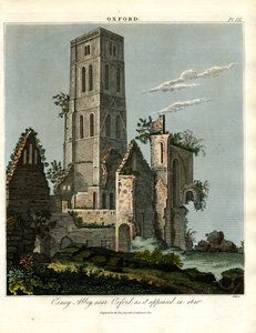 Osney Abbey nära Oxford som det såg ut 1650 av John Pass