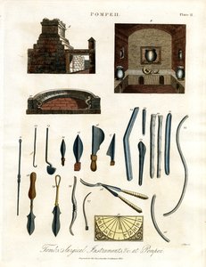 Kirurgiska instrument och artefakter från Pompeji av John Pass