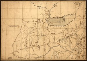 (En handelsresandes karta över Ohio-landet före 1753. LOC gm71002324 av John Patten